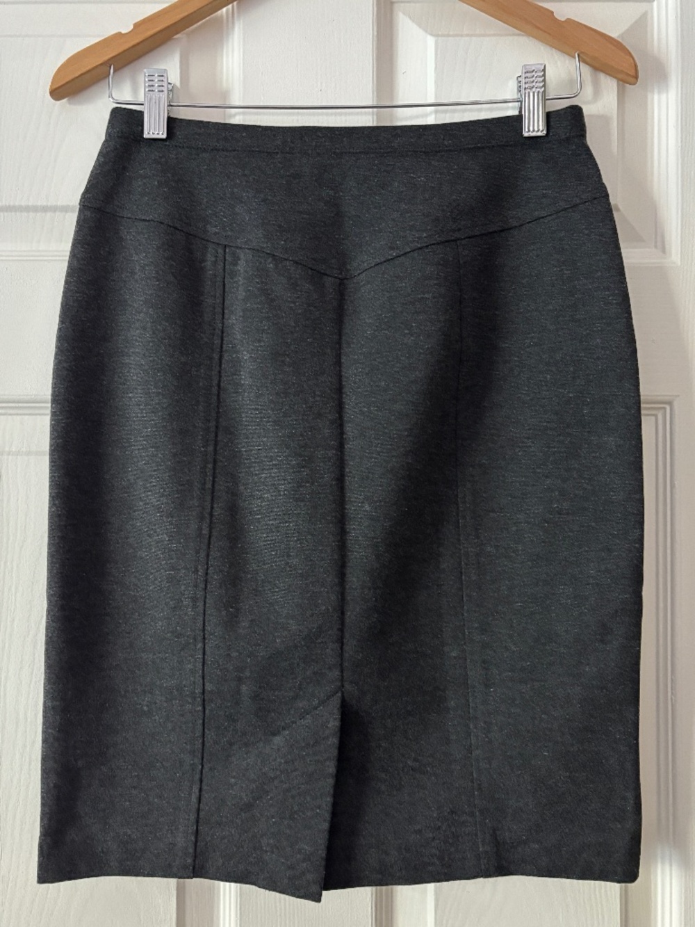 Ellen Tracy Ponte Knit Pencil Skirt - Charcoal Gray S - Picture 3 of 10